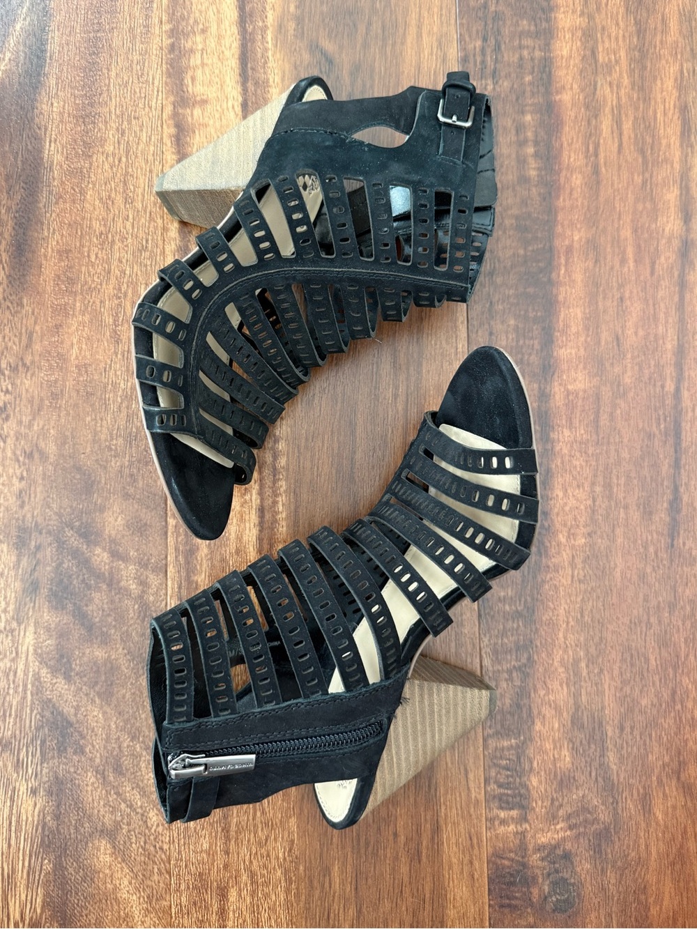 Vince Camuto Evalina Black Caged Sandal- Size 5
